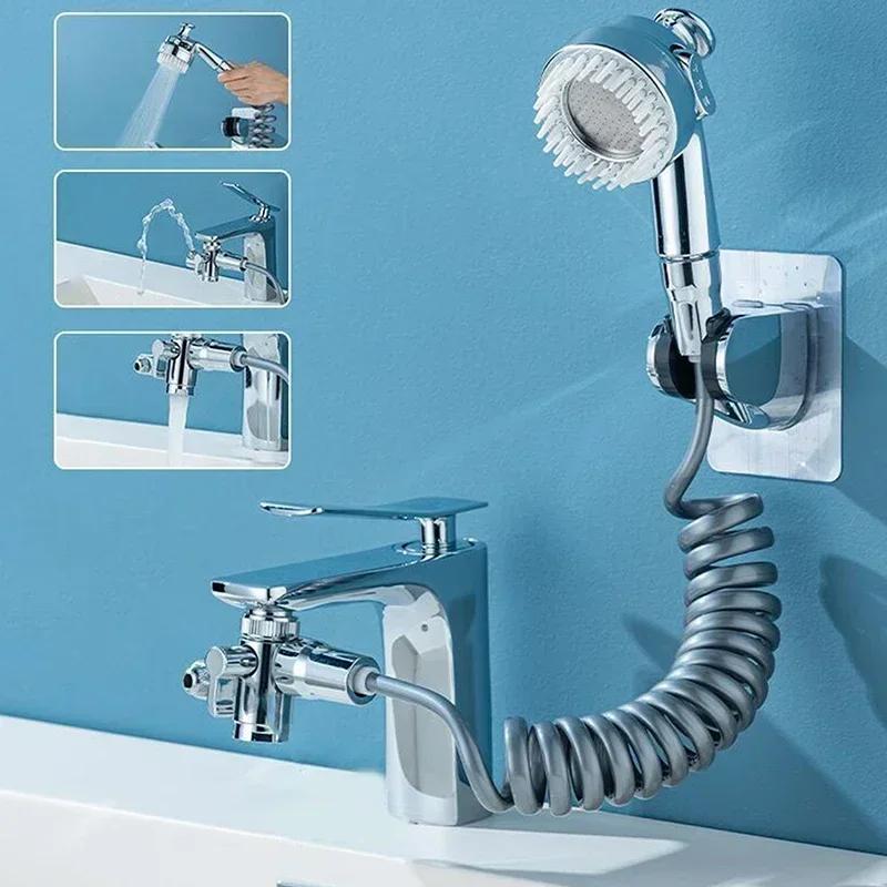 Bathroom Pressurized Shower Head Kit for Washbasin Faucet Nozzle Faucet Hand Wall Mounted Shower Head Sink Hose Sprayer Set