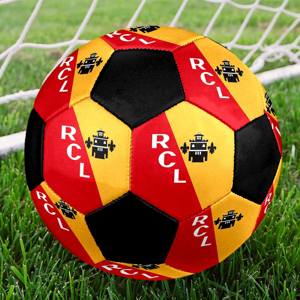 Pallone da Calcio Indoor RC Lens Colorato Per Tutte le Età Misura 5 Cucito a Macchina PVC Pronto per la Competizione Resistente Alta Rimbalzabilità