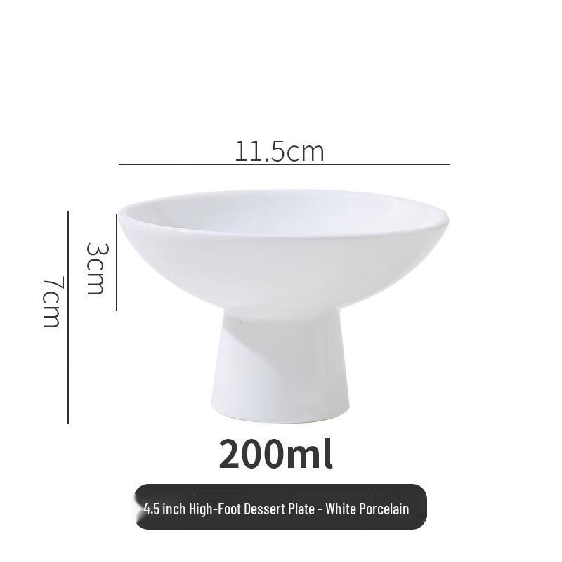 Nordic Ceramic High-Foot Fruit & Dessert Plate