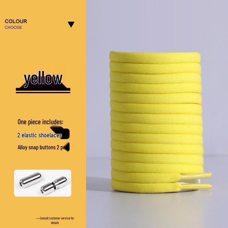 No-Tie Elastic Shoelaces with Buckle Capsule - Flat White