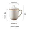 Jie Xiang Jia Conference & Office Ceramic Teacup Set with Lids (10-Pack)