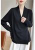 High-End V-Neck Knit Cardigan for Women - Soft, Loose, and Elegant Autumn/Winter Sweater Coat