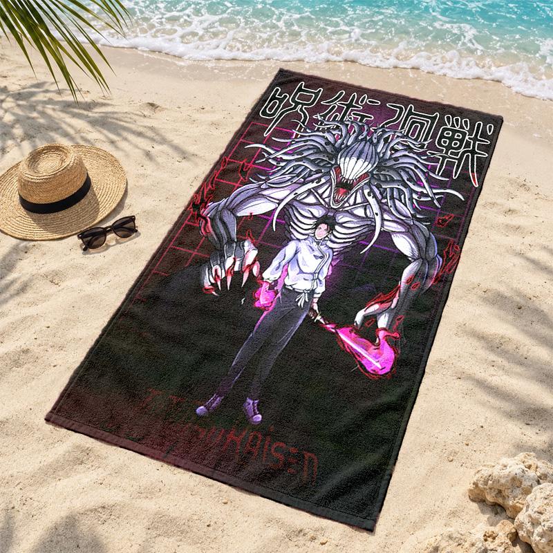 Jujutsu Kaisen Microfiber Beach Towel Quick Dry Sand Free Lightweight Beach Towels for Travel Swimming Camping