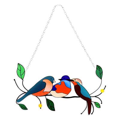 Creative And Novel Colorful Acrylic Window Pendant Bird Decoration Ornaments
