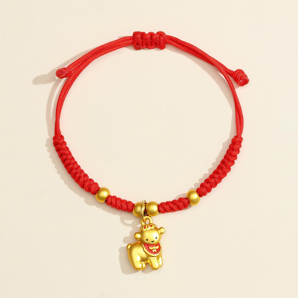 2026 Anul Zodiacal al Calului Brățară Roșie: Sfoară împletită handmade Ben Ming Nian pentru noroc