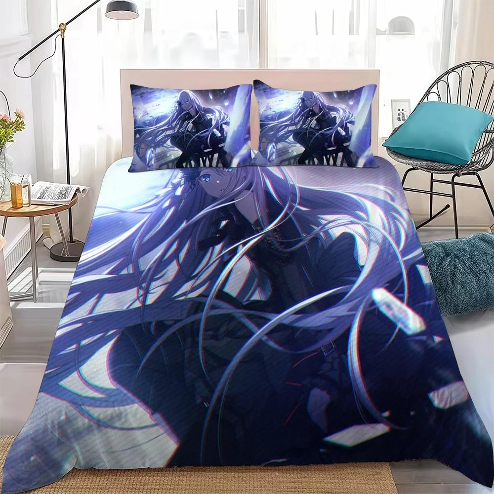 

3D Print Yoisaki Kanade Bedding Set Soft Comforter Cover With 1/2pcs Pillow Shams For Kids Adults Cartoon Duvet Cover Microfiber 135x200cm