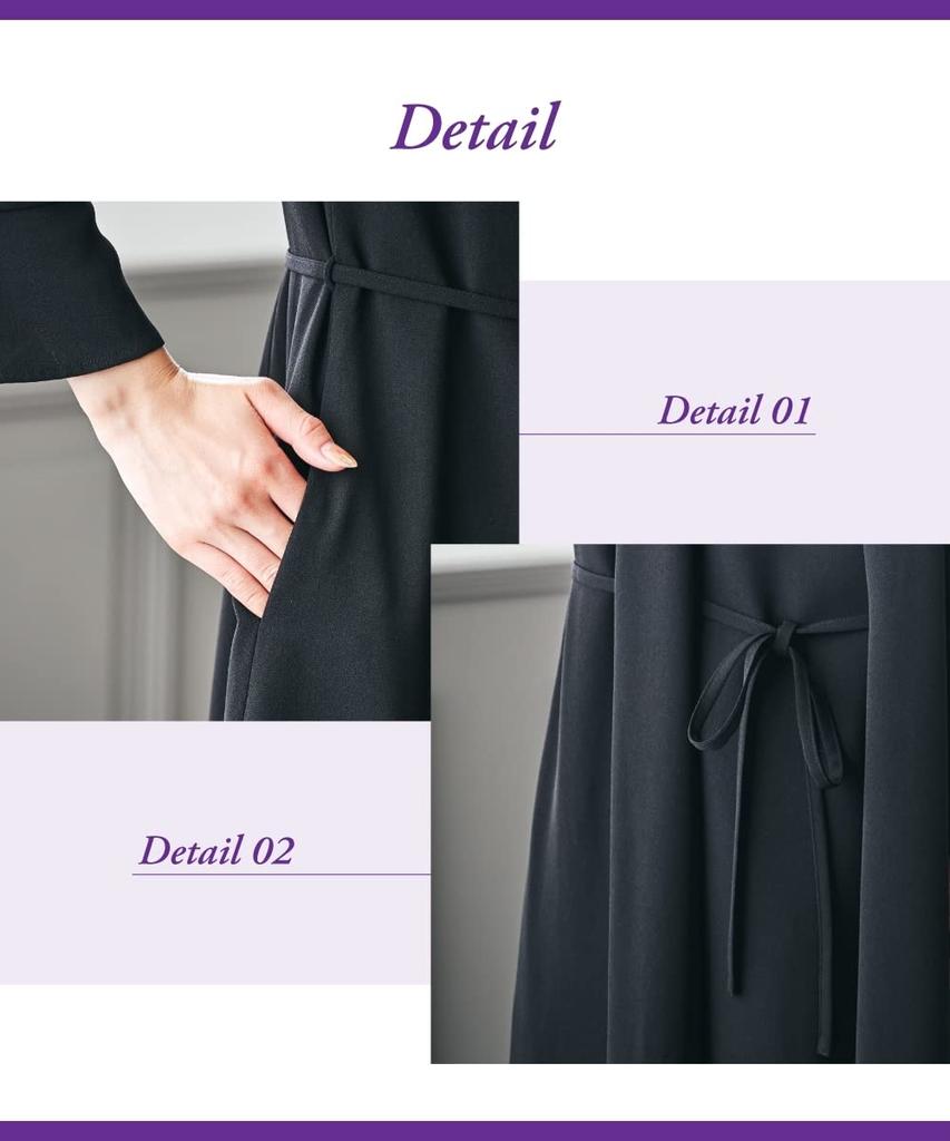 lightweight dress sizes [Nissen] [Mourning/Formal Clothes] Washable, wrinkle-resistant, ensemble, open-front <large available>