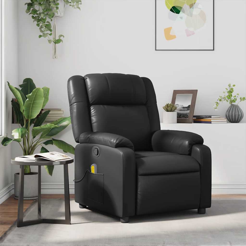 Vidaxl Klappbarer Massagesessel, Schwarz, Kunstleder