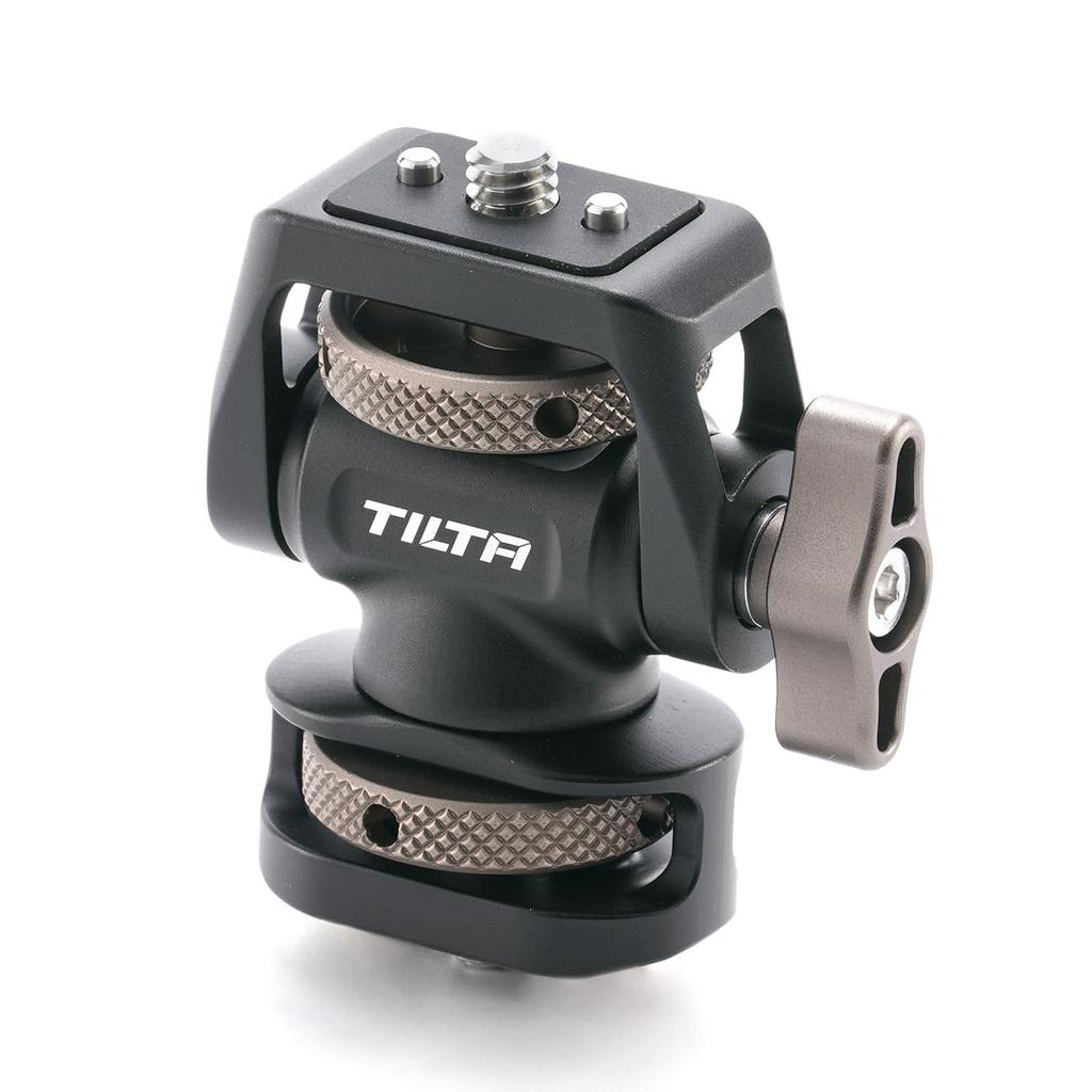 TILTA Camera Monitor Mounting Bracket, 1/4"-20, with Locating Pins, 360° Swivel, 175° Tilt Adjustable Monitor Holder, Maximum Payload 2kg (TA-AMB3-B)