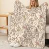 Plush Flannel Throw Blanket Soft & Skin-Friendly Floral Pattern, Cozy Home Throw for Sofa, Bedroom, Ideal for Christmas & Halloween