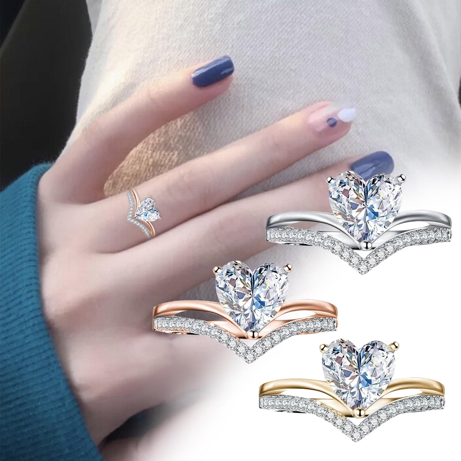 

Women s S925 Sterling Inlaid Zirconium Ring Wedding Ring Daily Accessorie