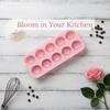 10 Cavity Silicone Rose Baking Pan Mold Nonstick for Cake DIY Soap Dessert Mold for Kitchen Pastry Parties
