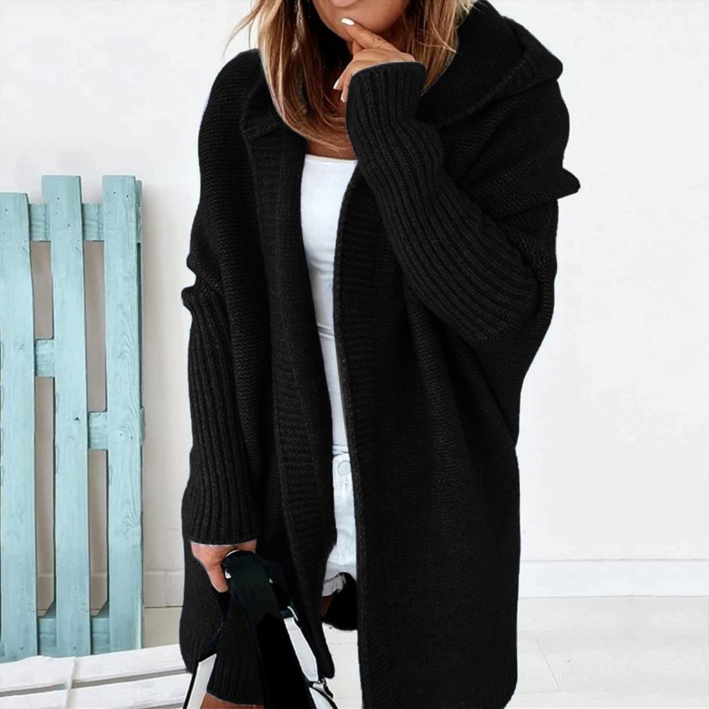 Frauen Mit Kapuze Strickjacke Lange Pullover Mantel Verdickt Winter Warm