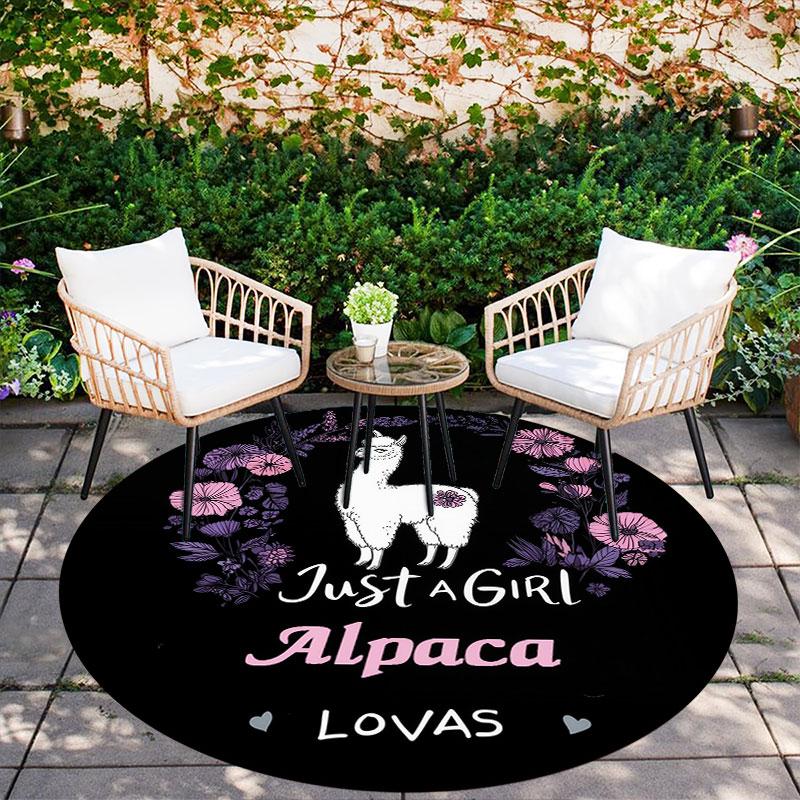Goat Theme pattern round rug,Carpet Rug for Living Room Bedroom Playroom ,Non-slip Floor Mat,Holiday Gifts and Birthday Gifts.