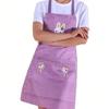 Checkered Bunny Apron - Brown Cartoon Pattern Kitchen Apron, Lightweight Breathable Sweat-Absorbent  Suitable for Baking BBQ Cleaning Housework