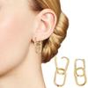 1 Pair Women Earrings Paper Clip Shape Geometric Polished Copper Pure Color Hollow Out Daily Commute Ear Jewelry Short Hanging Earrings