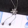 Korean Crystal Flower Sweater Chain Necklace - Long, Versatile for Autumn/Winter