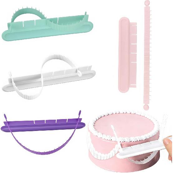4PCS Cake Arch Guide Tool,Adjustable Fondant Cake Arc Ruler,Practical Baking Writing Swag Guide Gadgets Accessories,Decorative Marking Divider