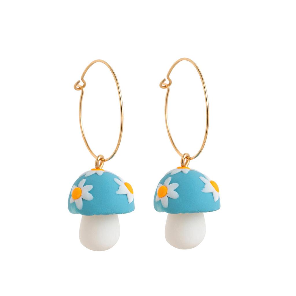 Creative Retro 3D Drip Oil Polymer Clay Mushroom Earrings