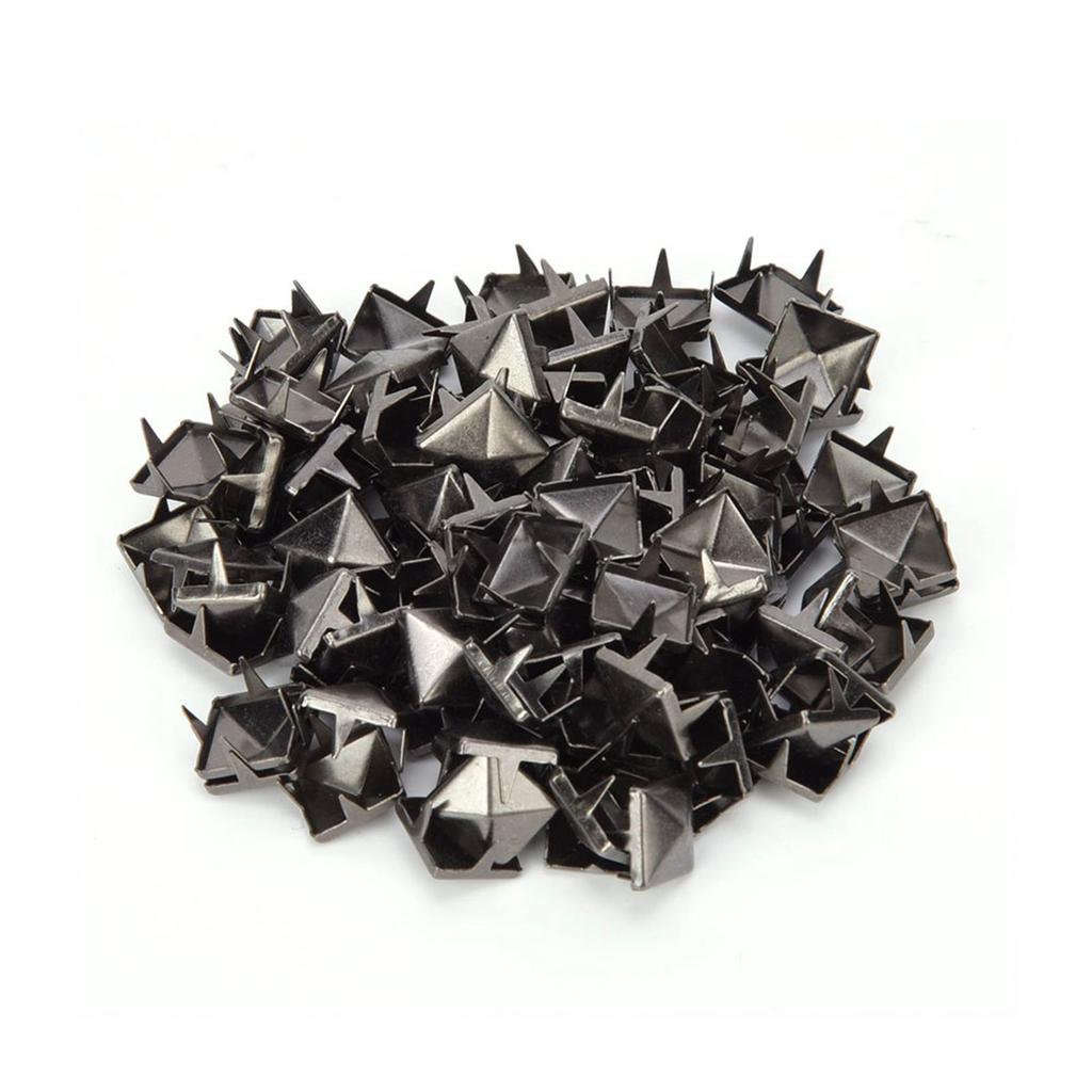 100 PCS 9MM Brass Copper Square Rivets Apparel Shoes Bag Accessories for Leather DecorationGun