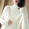 Autumn/Winter 2024 High-Neck Knit Pullover: Slim Fit, Solid Color, Long Sleeve