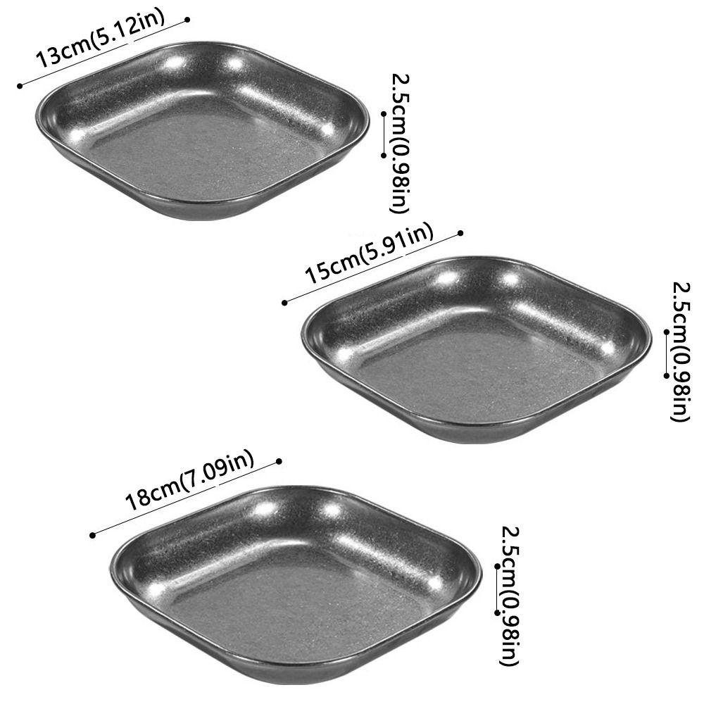 13/15/18 cm Edelstahl-Tablett Runde Form Rostbeständig Snack-Tablett Sturzsicher Multifunktionale Dessertplatte Picknick
