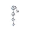 Upside Down Peach Heart Teardrop Zircon Belly Button Ring, 316 Stainless Steel Navel Jewelry