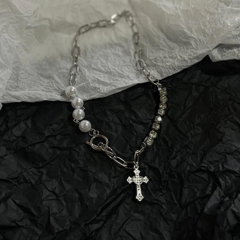 Collana Con Croce Gotica E Serpente, Girocollo Argento Con Ciondolo A Strati, Gioiello Egirl Per Donne E Ragazze, Regalo Unico