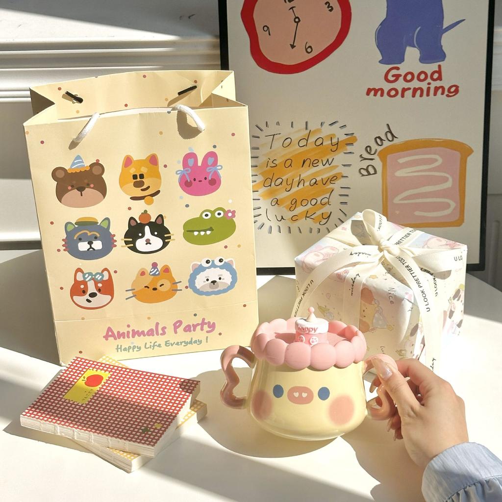 Send Girls Birthday Gifts, Cute Pig Cups, Practical Gift Boxes for Girlfriends, Children and Sisters, High-value Souvenirs