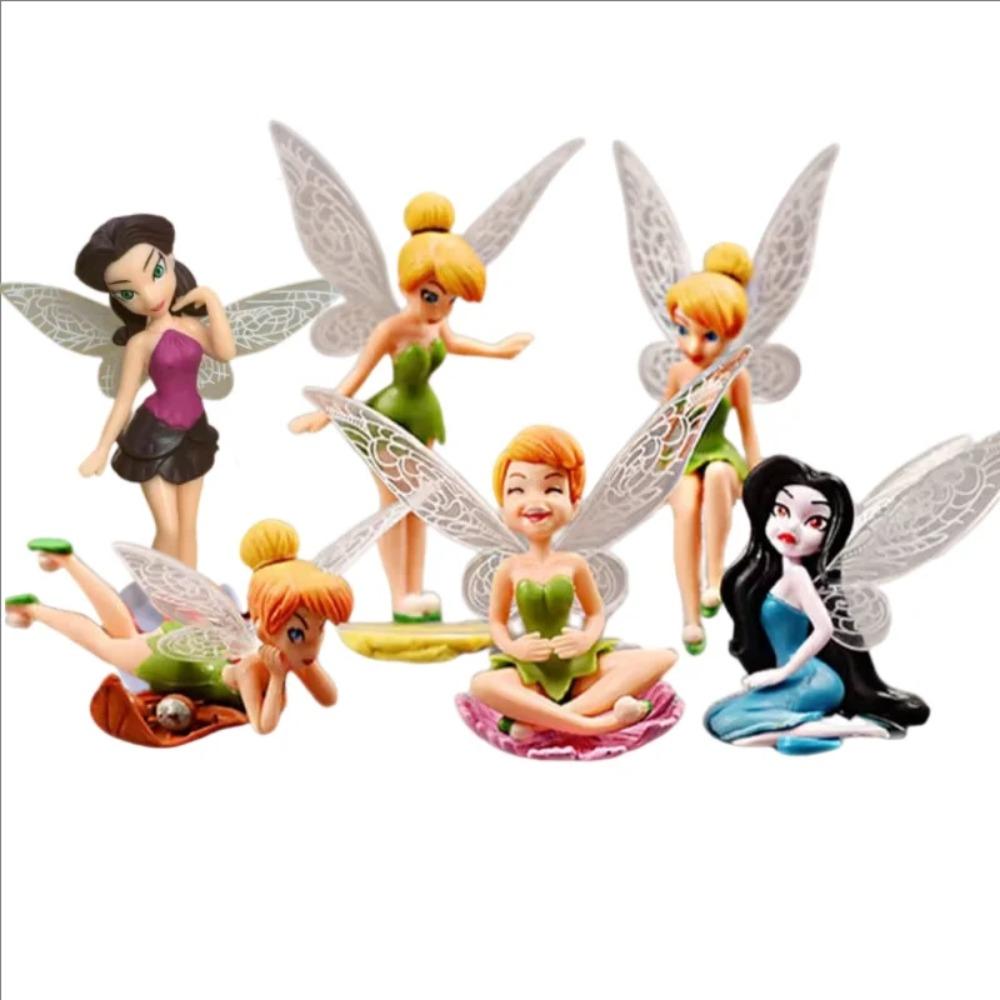 

6pcs/set Anime Tinkerbell Fairy Tales Girls Tinker Bell PVC Action Figures Toys