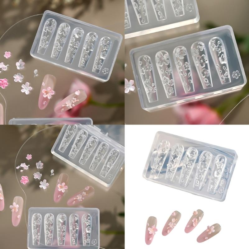 Silicone Nail Art Stamp Mold Flower Nail Stamp Mold for Professional Manicurists and Enthusiasts Jewelry Tool