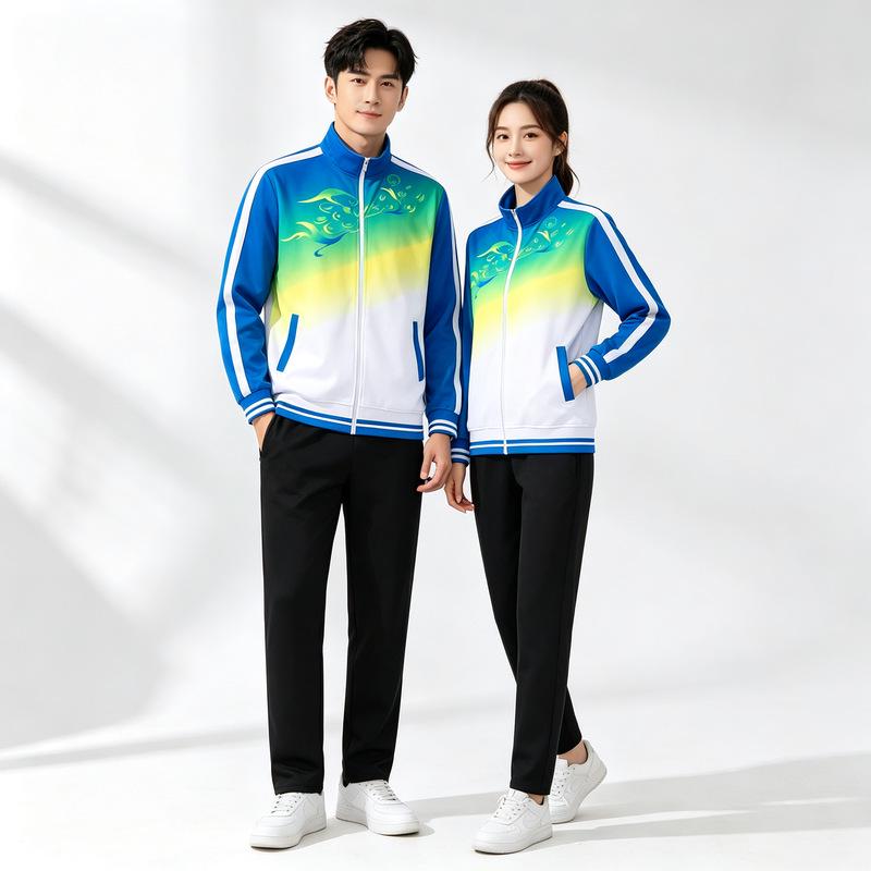 Silk Long Sleeve Sports Suit - Spring & Autumn, Plus Size, Middle-Aged & Elderly Square Dance/Fitness Wear