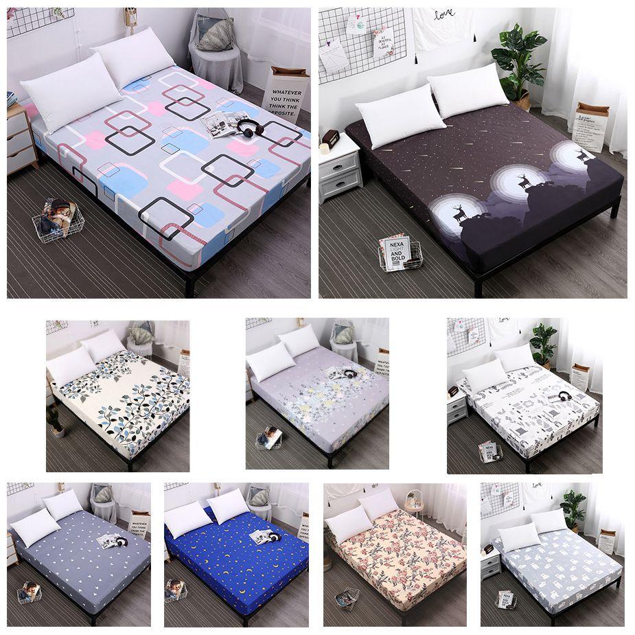 Cozy And Stylish Floral Stripes Mattress Protector Dustproof Fitted Sheet