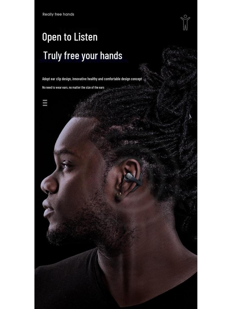 T306 Wireless Bluetooth Ear Clip Sports Earphones with Noise Cancelling for Gaming - Unisex Design