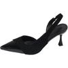 Women's Shoes 2025 Summer New Buckle Strap Pointed Toe Stiletto Women's Sandals Elegant Solid Dress Sandals Women