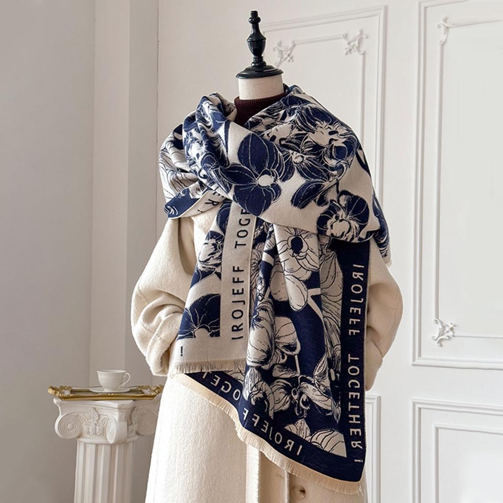 NEW Brand Women Fashion Jacquard Scarf Imitation Cashmere Soft Warm Pashmina Shawl Winter Coldproof Windproof Blanket Scarf