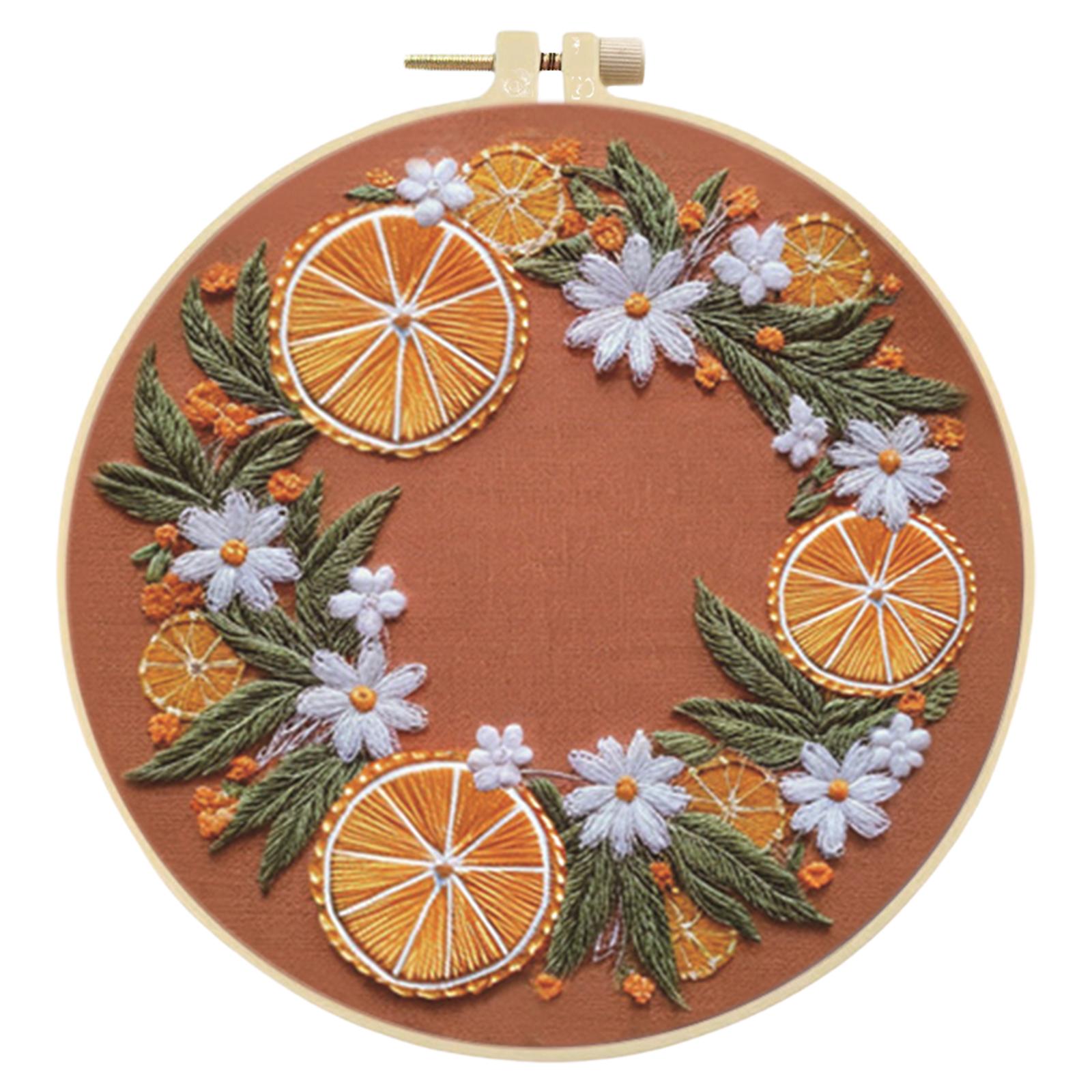 Flower Animal DIY Stitches Kit with Embroidery Hoop Embroidery Stitches Practice Kit for Beginners Gift for Craft Lovers