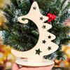 Handmade Xmas Tree Star Slices Elliptical Base Wood Slices Christmas Tree Crafts  Holiday