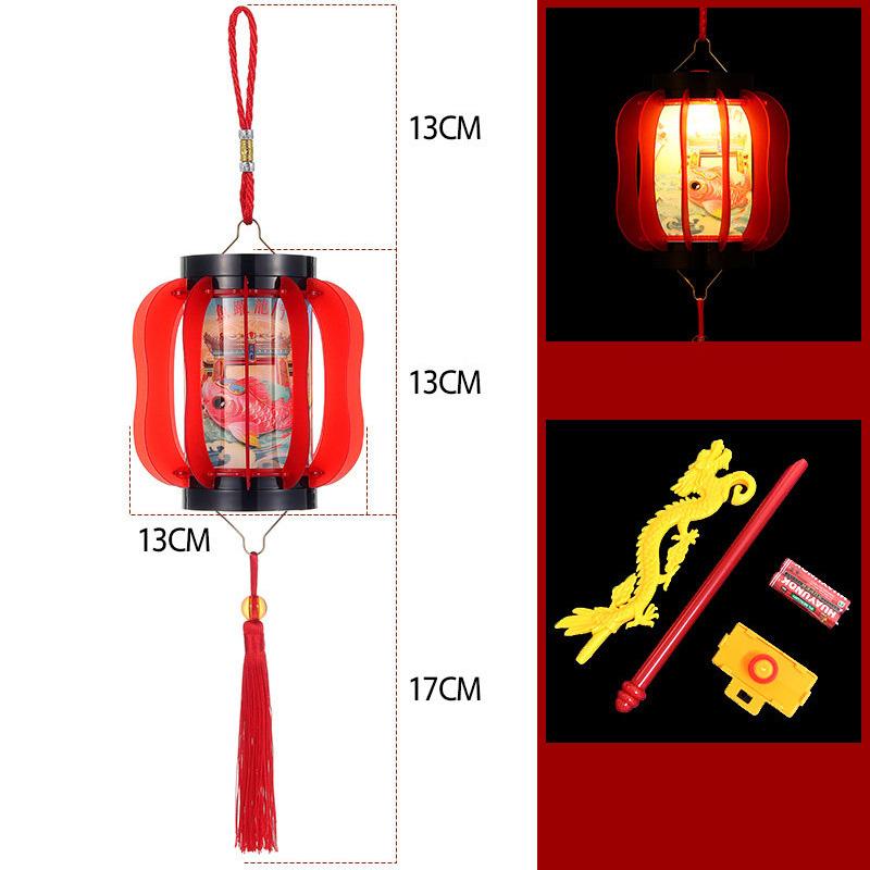 Horse Year New Year Lantern Chinese Style Red Handheld Lantern Tassel Cloth Lantern Hanging Ornament Festival Celebration