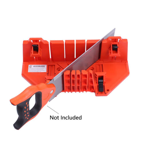 AUTOTOOLHOME Miter Box, Clamp-Type Miter Box, 3-Angle Cutting, 90 Horizontal, 45 Horizontal, and 22.5 Horizontal, for 2x4s, Compatible with Wood, S