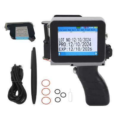 Handheld Inkjet-Drucker Touchscreen 12,7 mm Barcode Datum Druckmaschine Abnehmbarer Griff 42 ml