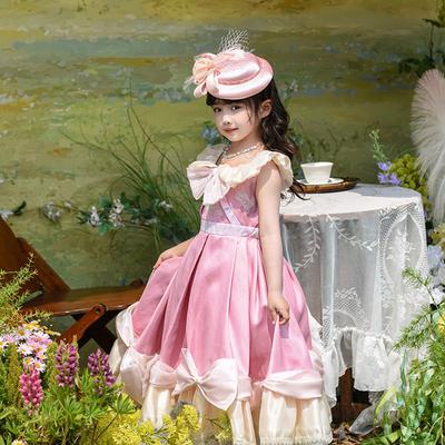Girls Lolita Dress Party Summer Victorian Retro Lolita Elegant Princess Kids Ball Gown