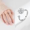 Flower Shape Adjustable Ring With Micro Pave Cubic Zirconia For Women Gift