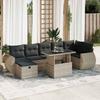 VidaXL Garden Lounge Set 8 Pcs with Light Grey Cushions Wicker 3327912