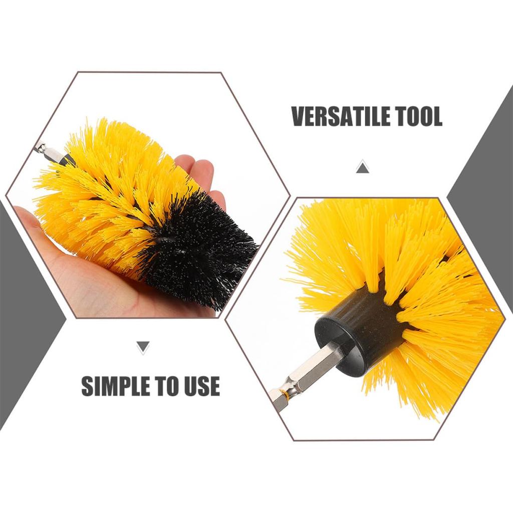 Drill Brush Cleaning Kit Scrub Brush Pad Set Car Tire Wheel Rim Cleaning Polishing Brush Attachment