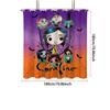 1Pc Cartoon Cute Girl Print Waterproof Shower Curtain Partition Privacy Hanging Curtain 12 Hooks Multi Size Machine Washable