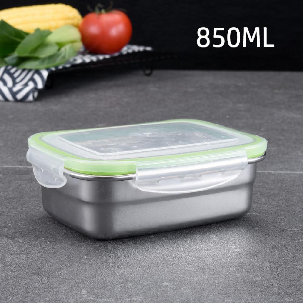 Stainless Steel Fresh-keeping Box Sealed Bento Box Refrigerator Freezer Storage Box  Camp Supplies