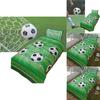 Soccer Print Duvet Cover And Pillowcase Set With Flannel Fabric For Cozy Night Sleep