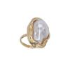 Elegant Irregular Pearl Ring Adjustable Ring Fashion Jewelry Statement Pearl Rings Alloy Texture for Various Occasion