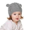 Windproof Fleece Lining Warm Baby Winter Beanie Hat Gloves Set Newborn Knitted Hats Children Cap